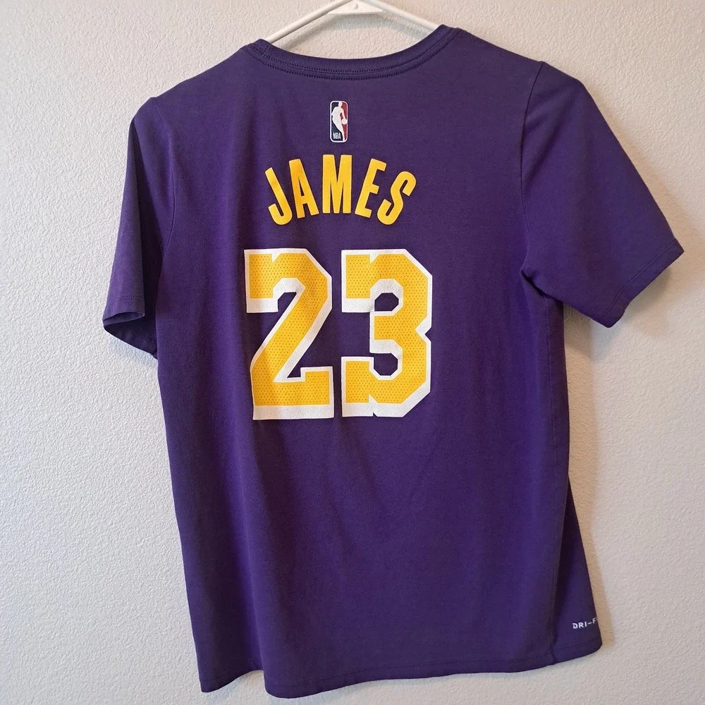 Nike Lakers Youth T-Shirt Bundle LeBron James 23 Purple Grey Kids Large 14-16